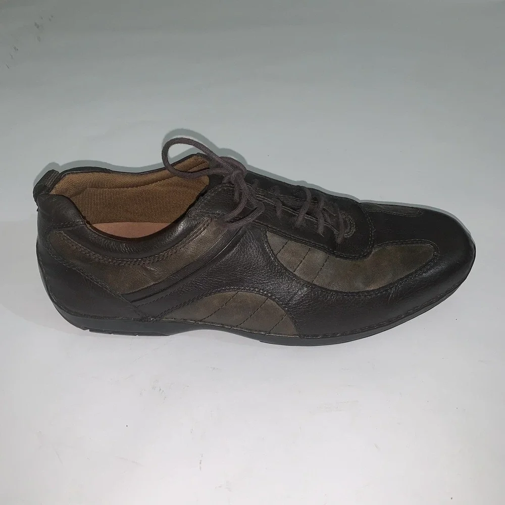 Rockport Shoes Mens Size 10.5 Brown Leather Lace Up Casual Comfort Sneakers